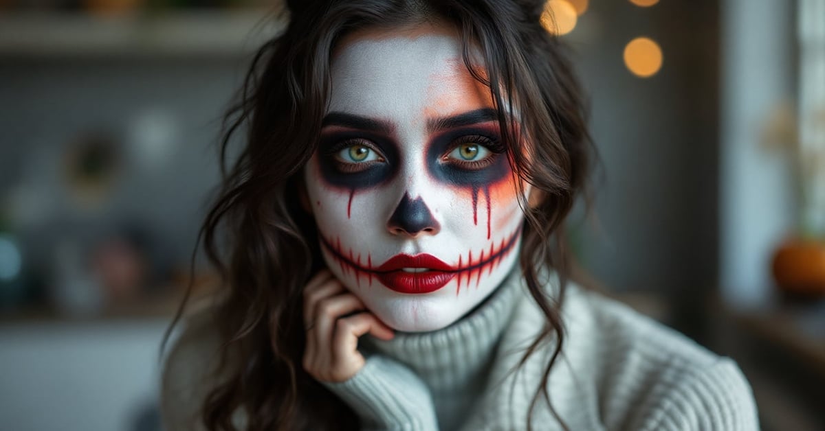 Maquillage facile pour Halloween réalisé soi-même, idées créatives et rapides pour se déguiser