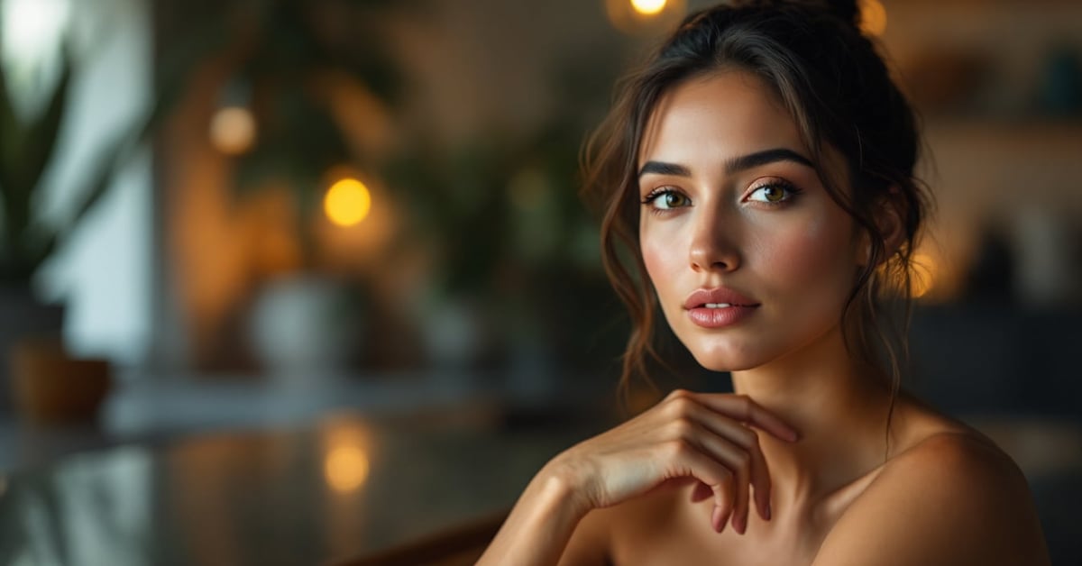 Produits de maquillage Essence disposés sur une surface moderne en lumière naturelle
