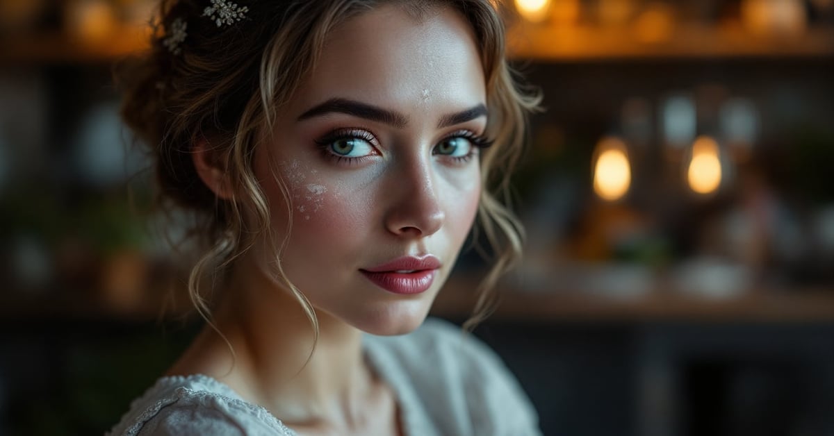 Mariée élégante recevant son maquillage de mariage par une maquilleuse professionnelle
