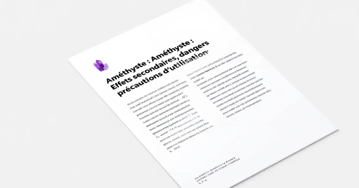 Amethyste effets secondaires dangers et precautions dutilisation featured