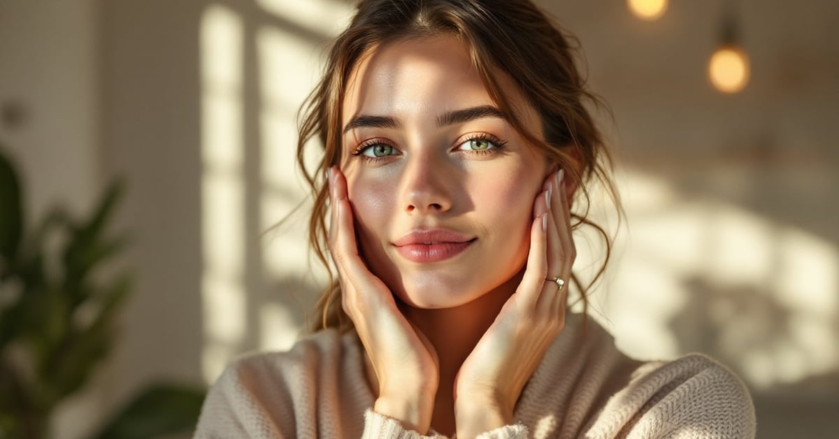 Routine soin du visage hydratant avec crème et sérum posés sur une surface épurée